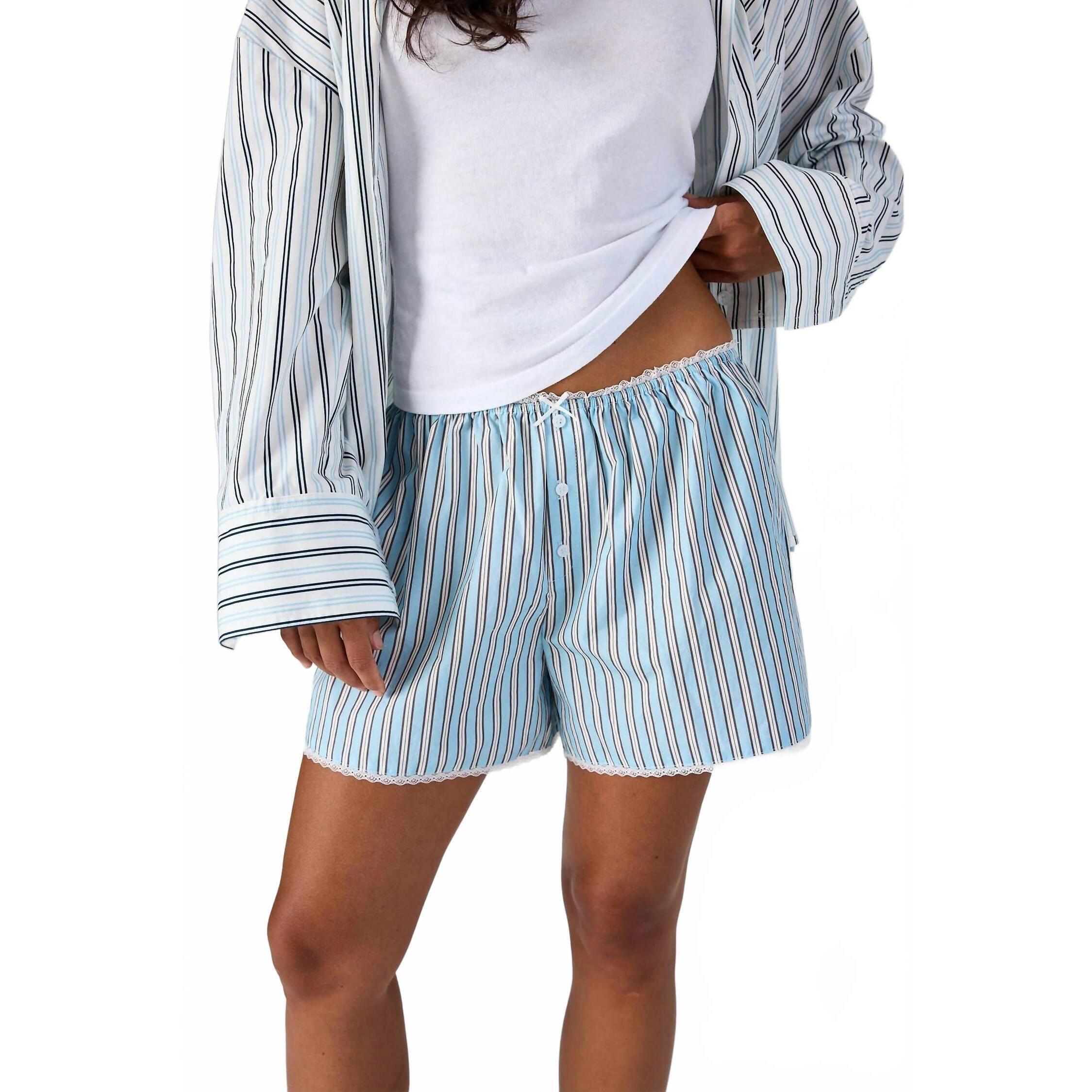 New Asher Luna Poplin Shorts In Blue Haze